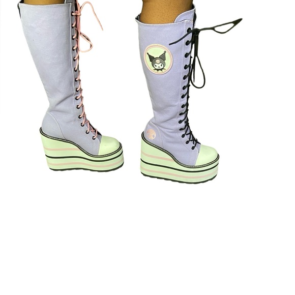 YRU “Kuromi” Platform Lace-Up Boots - Picture 6 of 14